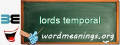 WordMeaning blackboard for lords temporal